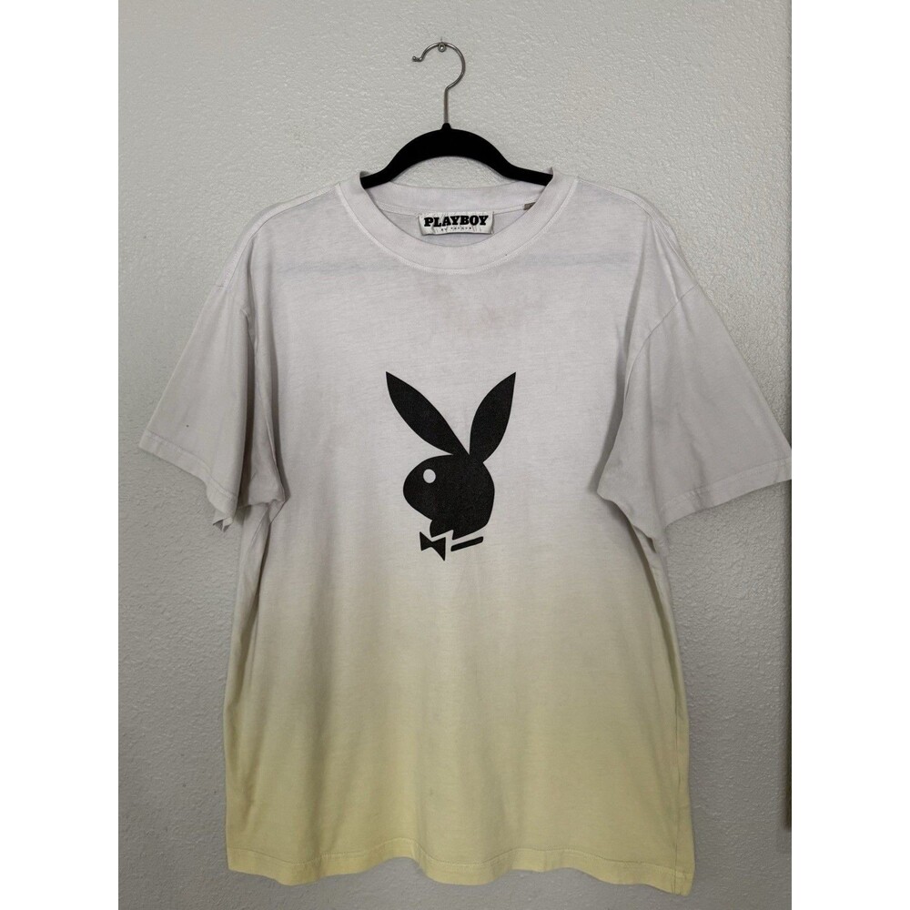Playboy Pacsun Gradient T-Shirt White Yellow Shading Size Medium Graphic Tee
